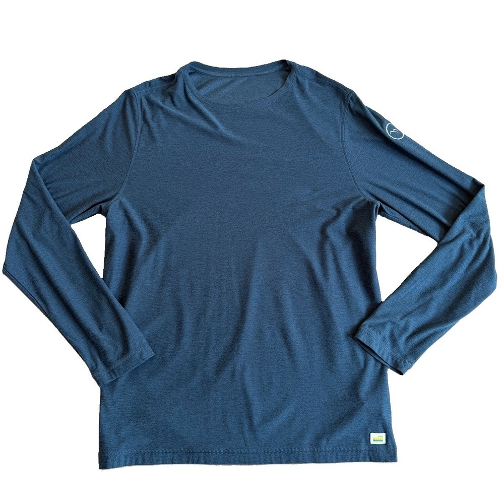 Vuori Strato Tech Tee Shirt Long Sleeve Performance Stretch Sz M Mens Blue V178